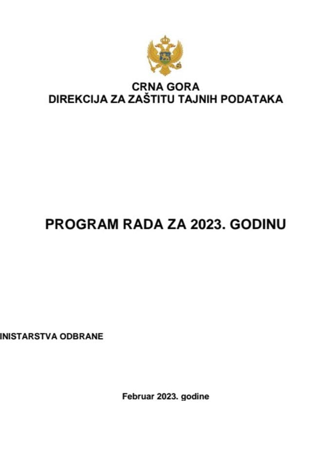 Program rada DZTP za 2023 godinu