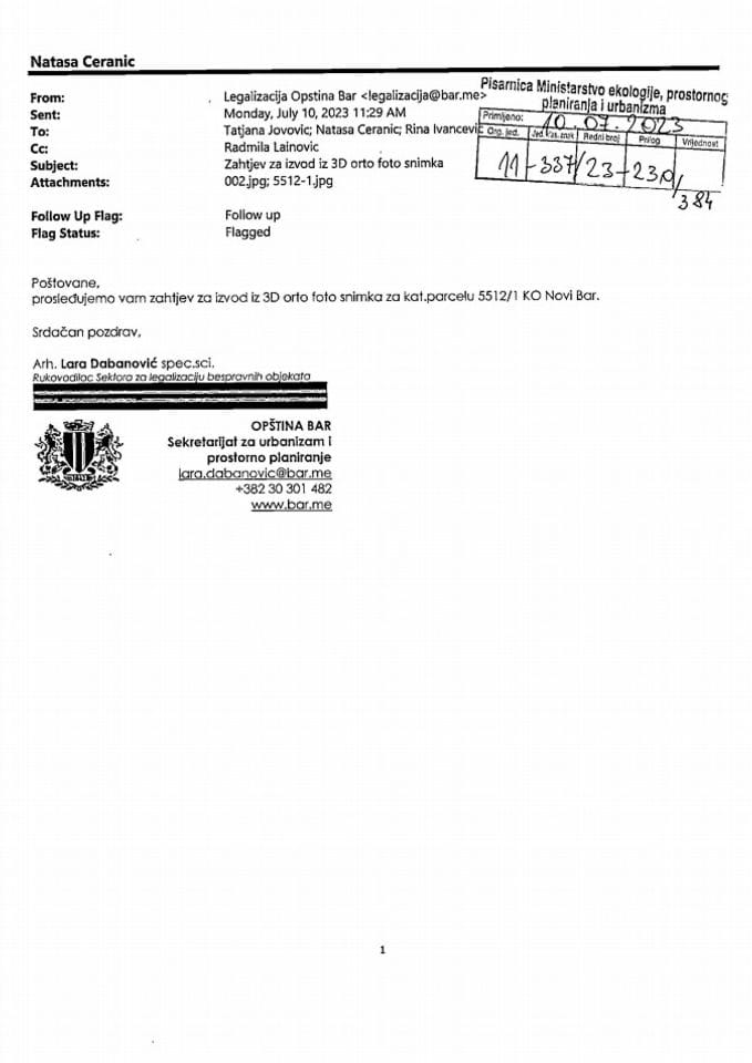11-337-23-230-384 zahtjev Opštine Bar