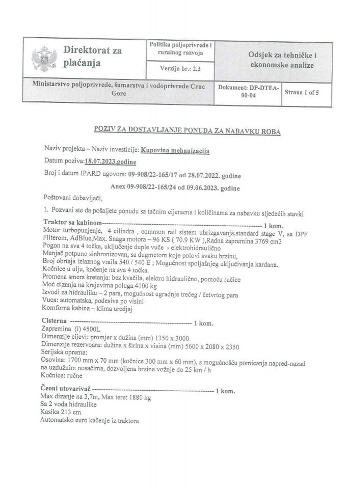 Poziv za dostavljanje ponuda za Ivana Medojevića (1)