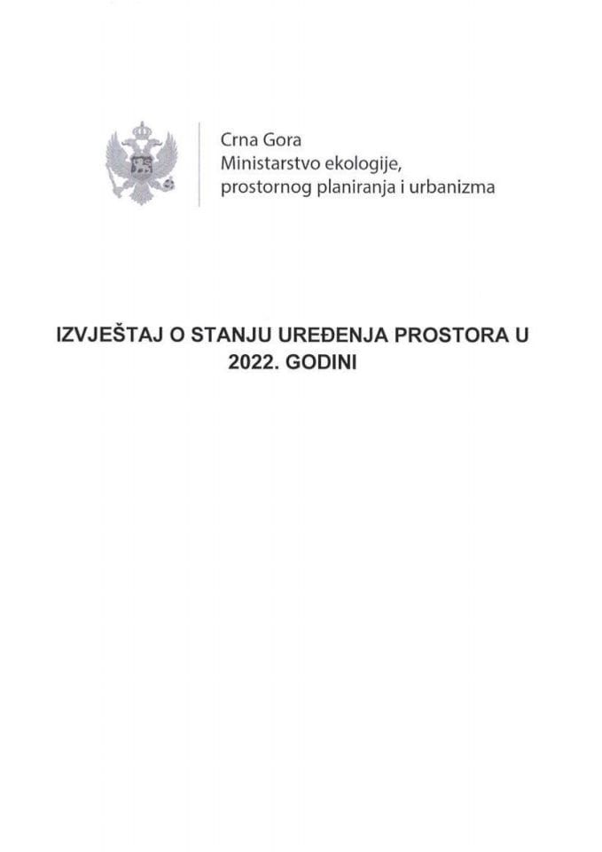 Izvještaj o stanju uređenja prostora u 2022. godini