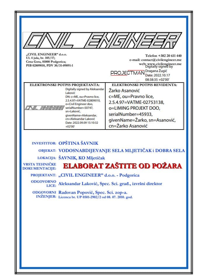 Elaborat ZOP-a - Vodovod Savnik