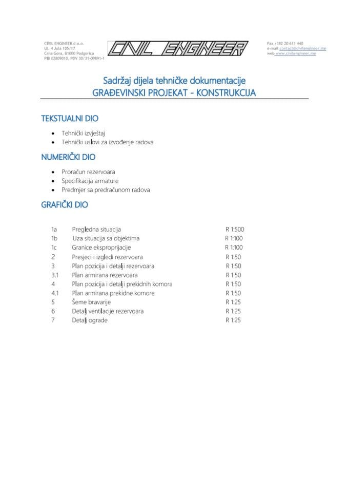 Konstrukcija vodovod Savnik za objavu