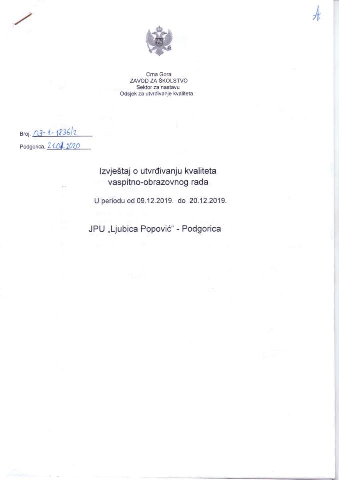 JPU "Ljubica Popović" - Podgorica