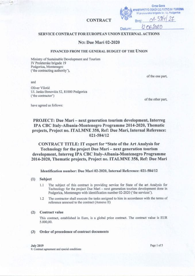 Agreement Due Mari Oliver Vilotic June 2020 - Copy