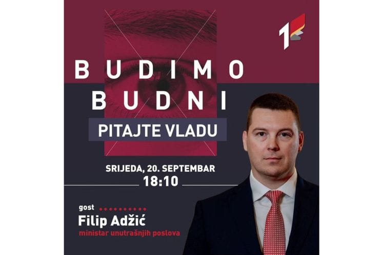 Ministar Adžić gost emisije „Budimo budni - pitajte Vladu“