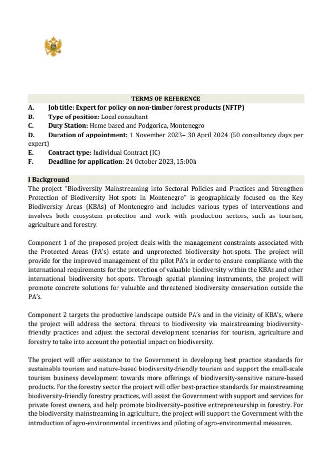 Терсм оф Референце - Форестрy Еxперт фор НТФП