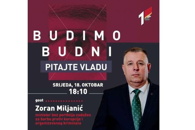 Ministar Miljanić u emisiji „Budimo budni - pitajte Vladu“ na RTCG