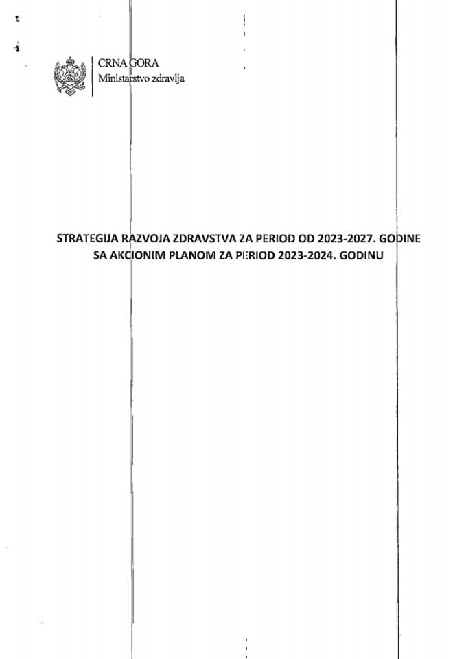 Predlog strategije razvoja zdravstva za period 2023-2027 s Predlogom akcionog plana za period 2023-2024. godine