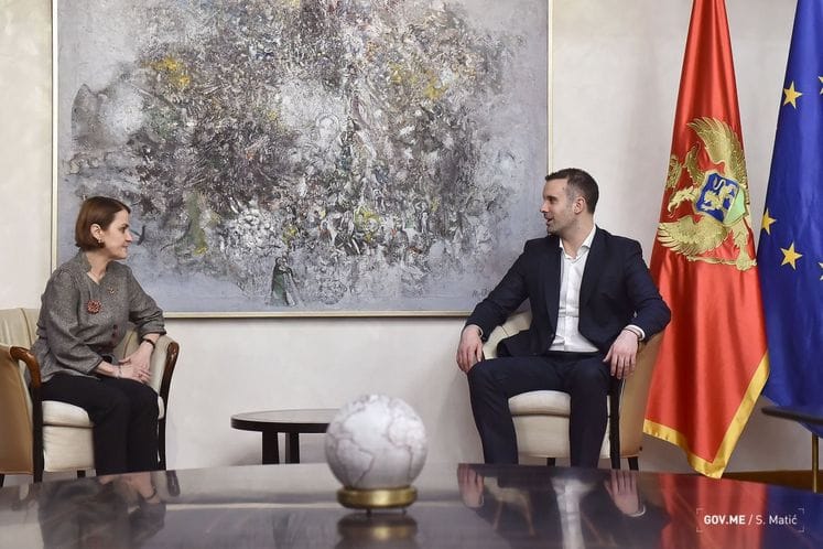 Министарка вањских послова Румуније Луминица Теодора Одобеску на састанку са премијером Милојком Спајићем