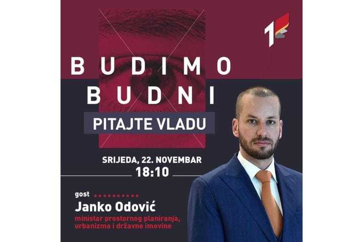 Ministar Odović u emisiji "Budimo budni - pitajte Vladu" na RTCG