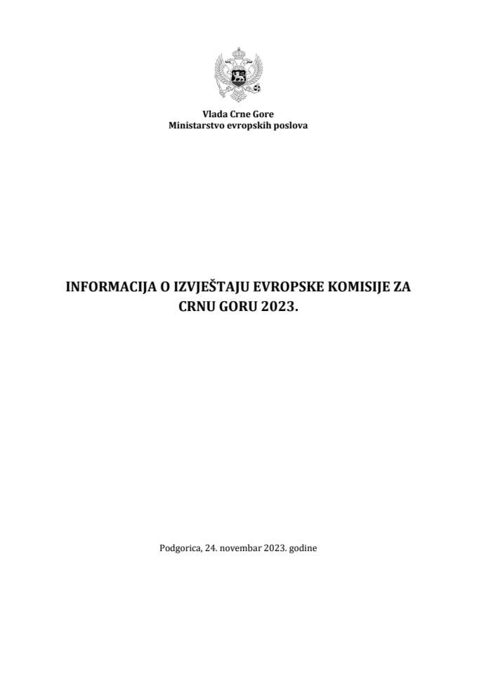 Informacija o Izvještaju Evropske komisije za Crnu Goru 2023.