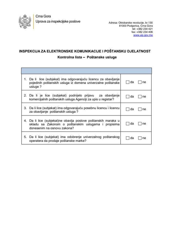 Kl 3 Postanske usluge