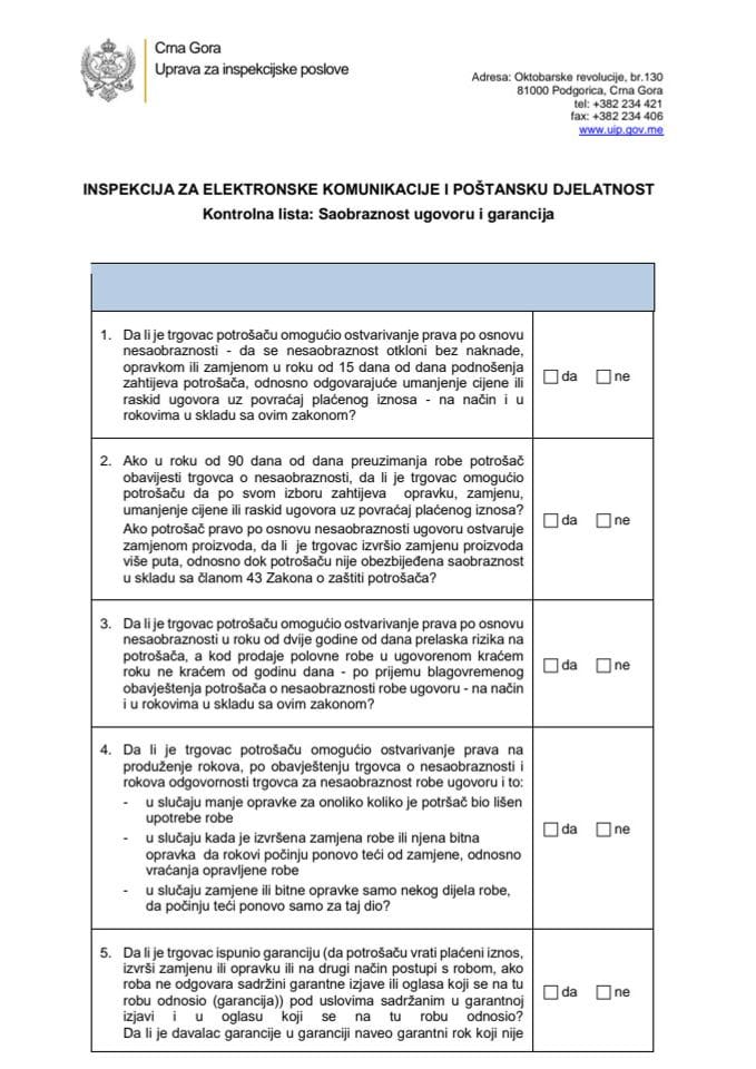 Kl 5 Saobraznost ugovoru i garancija