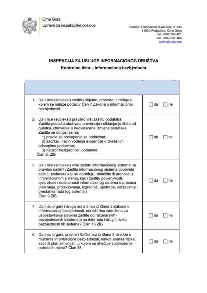 Kl 11 Informaciona bezbjednost
