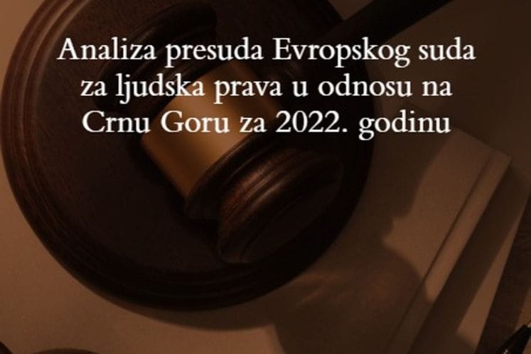 Analiza presuda Evropskog suda za ljudska prava u odnosu na Crnu Goru za 2022. godinu