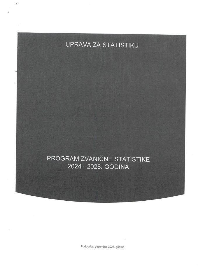 Predlog programa zvanične statistike 2024 - 2028. godine