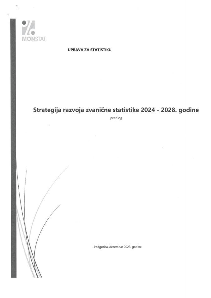 Predlog strategije razvoja zvanične statistike 2024 - 2028. godine sa Predlogom akcionog plana za 2024. i 2025. godinu