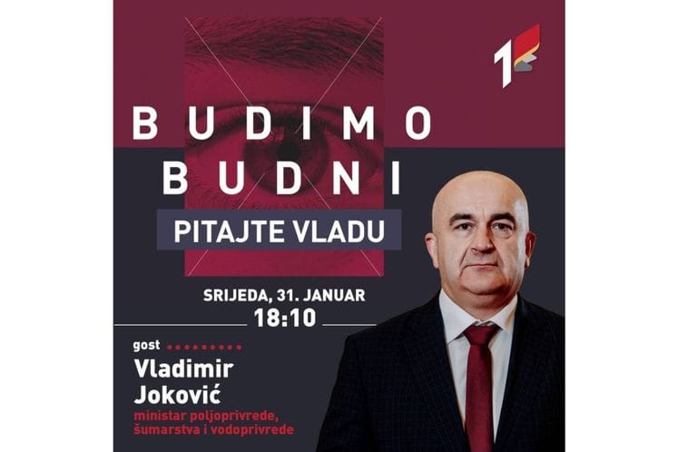 Ministar Joković u emisiji "Budimo budni - pitajte Vladu" na RTCG