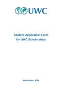 UWC Student Application Form 2024