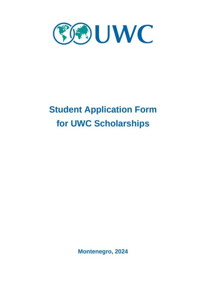 UWC Student Application Form 2024