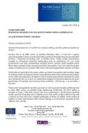 Letter of Ms. Biljana Braithwaite, AIRE Centre programme director for Western Balkans sent to Government Agent Ms. Valentina Pavličić