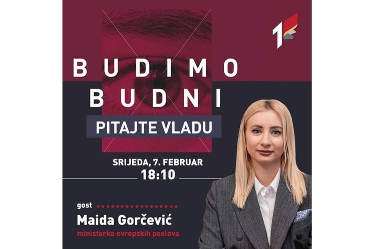 Ministarka Gorčević u emisiji "Budimo budni - pitajte Vladu" na RTCG