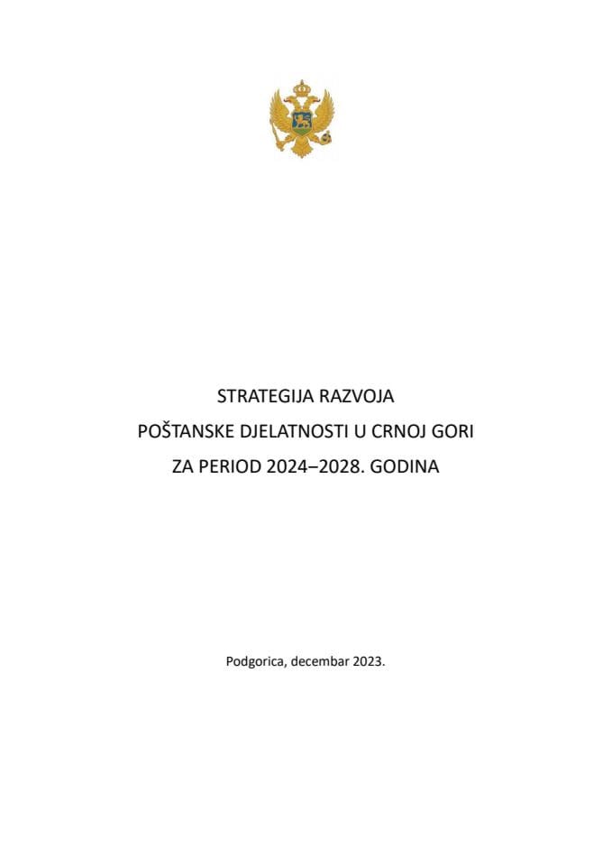 Strategija razvoja poštanske djelatnosti 2024-2028 MNE