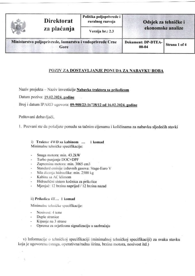 Poziv za ponude - DZakovic Perisa