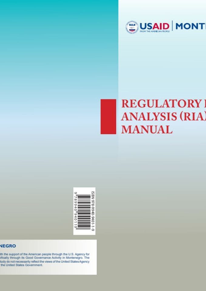 Regulatory impact analysis (RIA) manual