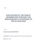 Извјештај о евалуацији Стратегије информисања јавности о приступању Црне Горе ЕУ 2019-2022.