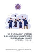 Lists of scholarships offered by Thai university for inter'l students