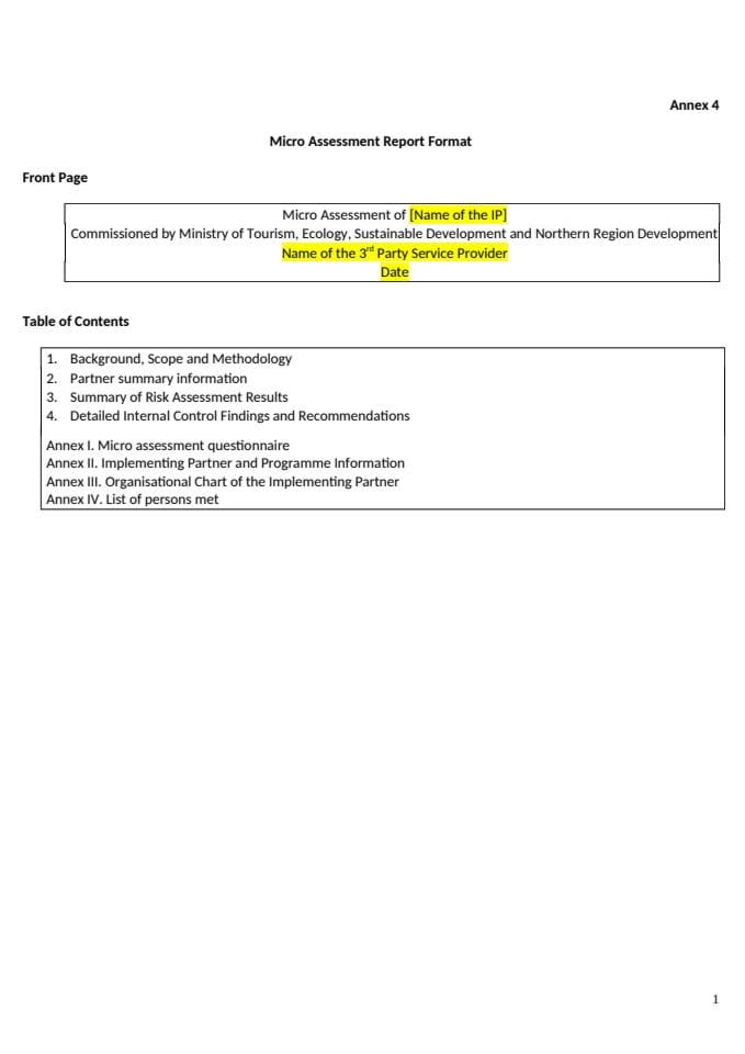 Annex 4_Micro Assessment Report Format_RFP 02-24