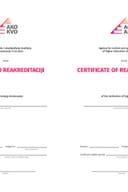 Sertifikat o reakreditaciji-Certificate of the re-accreditation
