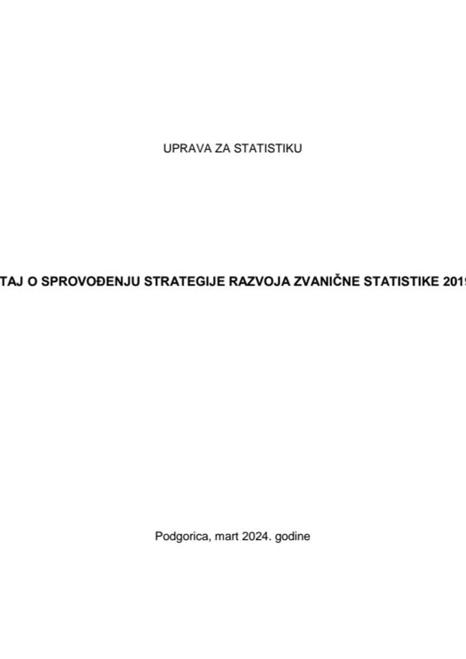Završni izvještaj o sprovođenju Strategije razvoja zvanične statistike 2019 - 2023. godina