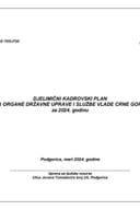 Predlog djelimičnog Kadrovskog plana za organe državne uprave i službe Vlade Crne Gore za 2024. godinu