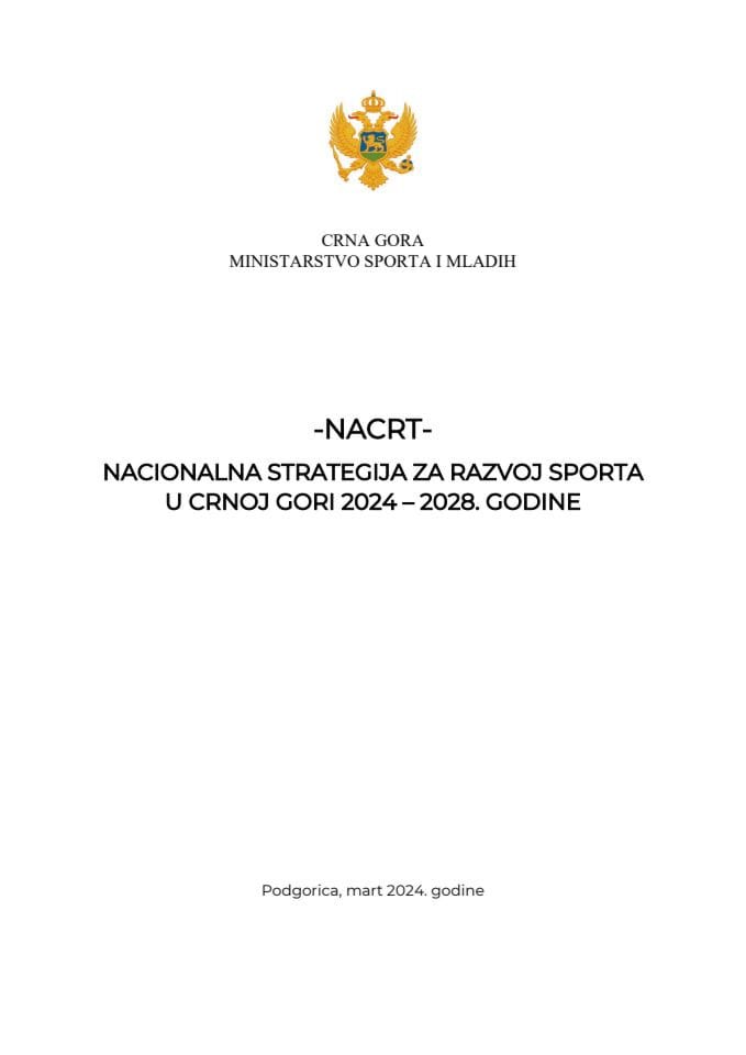 Нацрт Националне стратегије развоја спорта  2024 2028 -латиница