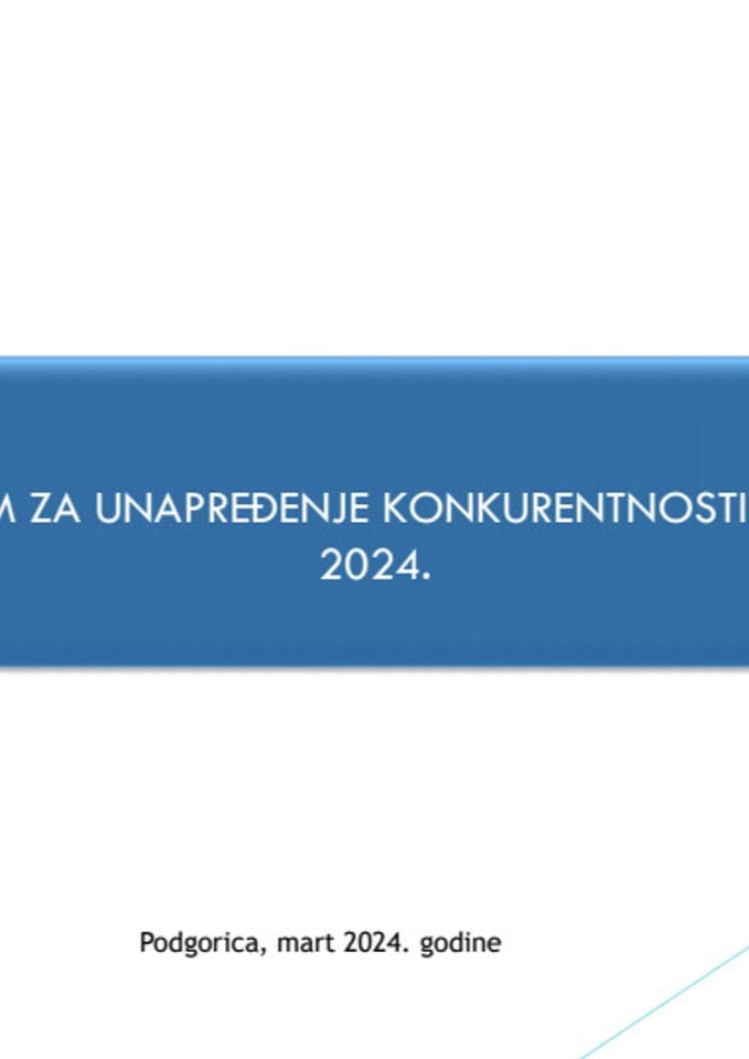 Prezentacija Programa za unapređenje konkurentnosti privrede za 2024. godinu