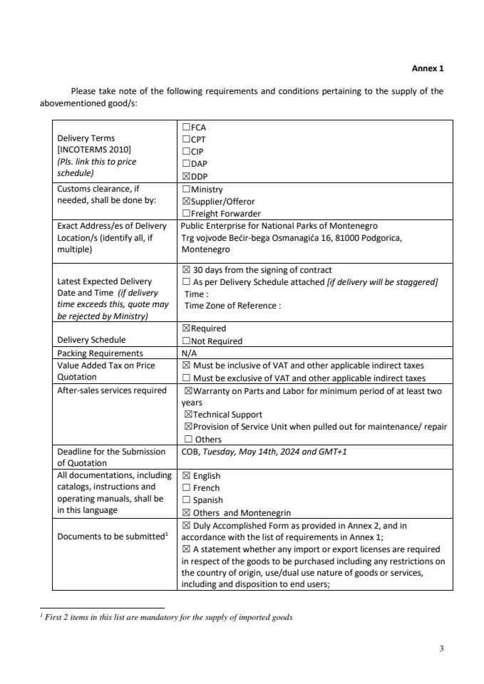 Poziv za dostavljanje ponude - Nabavka softvera i opreme za digitalizaciju šumskih područja - RfQ 01-24_Annex 1_Description of Requirements