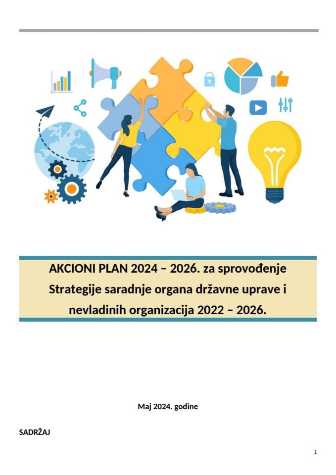 Nacrt Akcionog plana 2024-2026. za sprovođenje Strategije saradnje organa državne uprave i NVO 2022-2026.