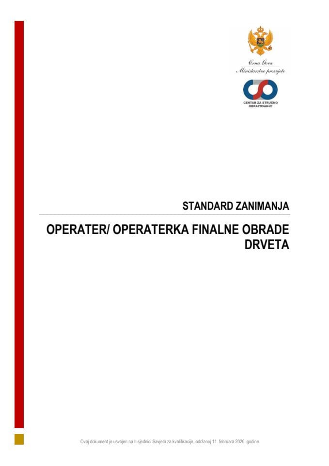 SZ 080430 OPERATER FINALNE OBRADE DRVETA