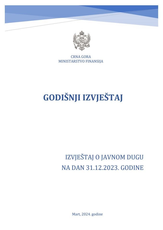 Izvještaj o javnom dugu na dan 31.12.2023. godine