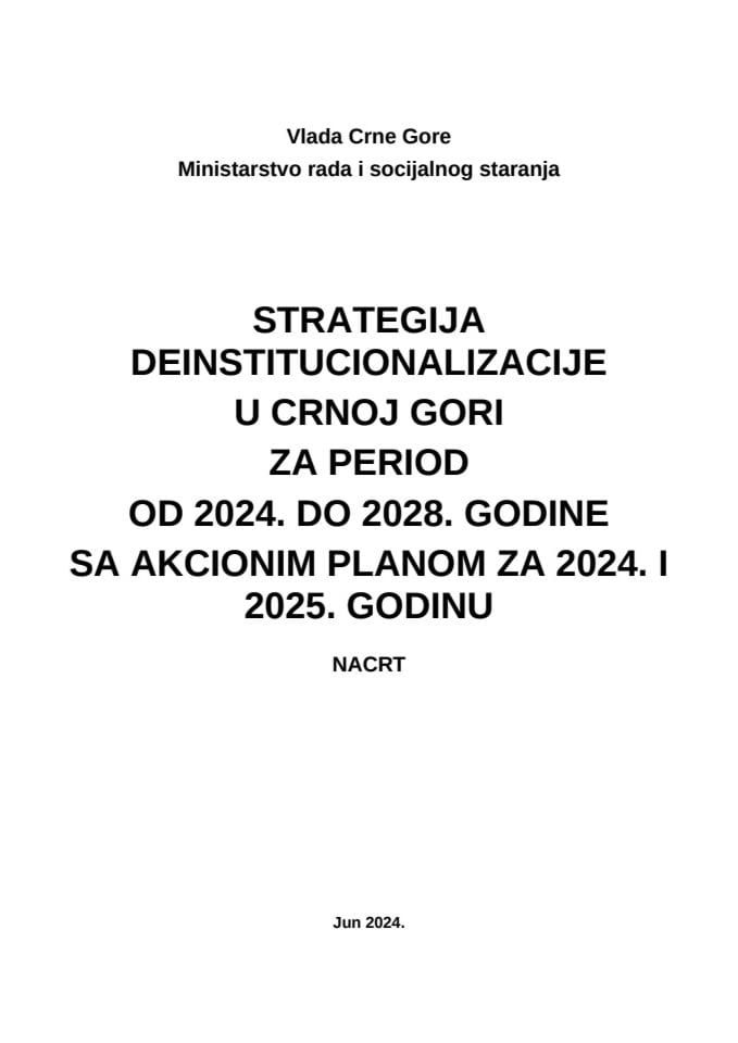 Нацрта стратегије деинституционализације у Црној Гори