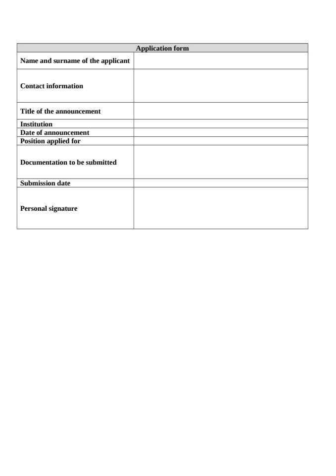 2 Application form