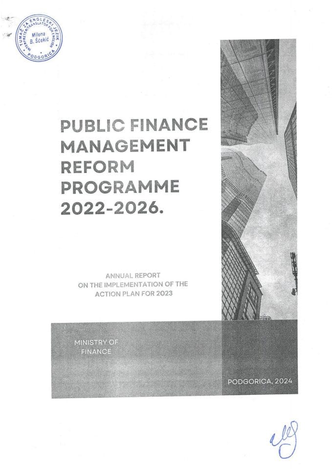 Public Finance Management Reform Programme 2022- 2026.