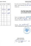 Izdati putni nalozi - od 02.09. do 08.09.2024. godine