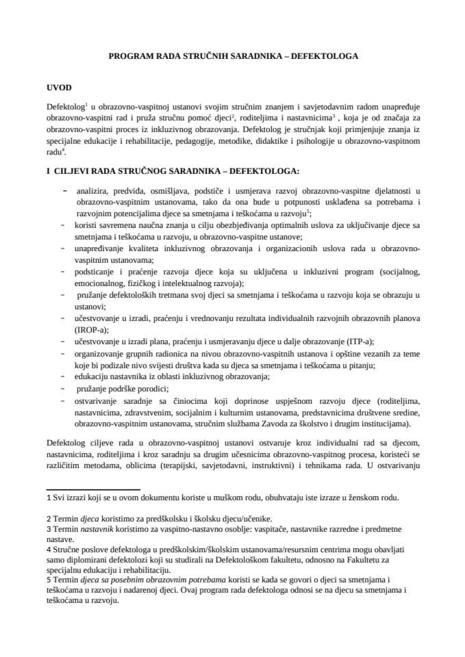 Programa rada defektologa