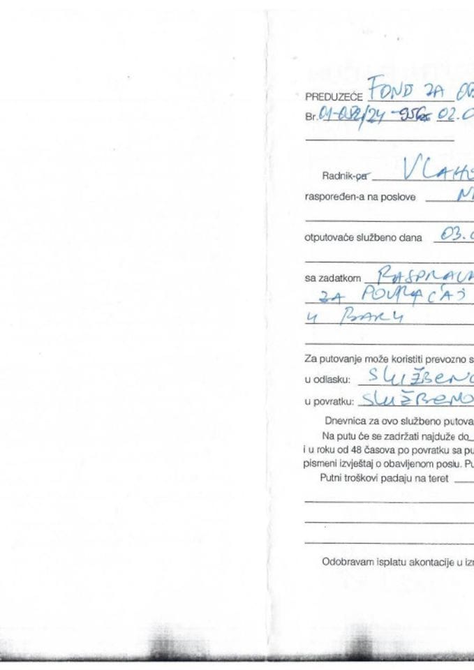 Putni nalog III 02.09.2024. - 06.09.2024.