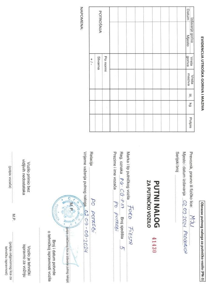 Putni nalozi 02-08.09. 2024.