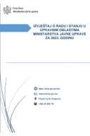 Izvještaj o radu i stanju u upravnim oblastima MJU za  2023. godinu