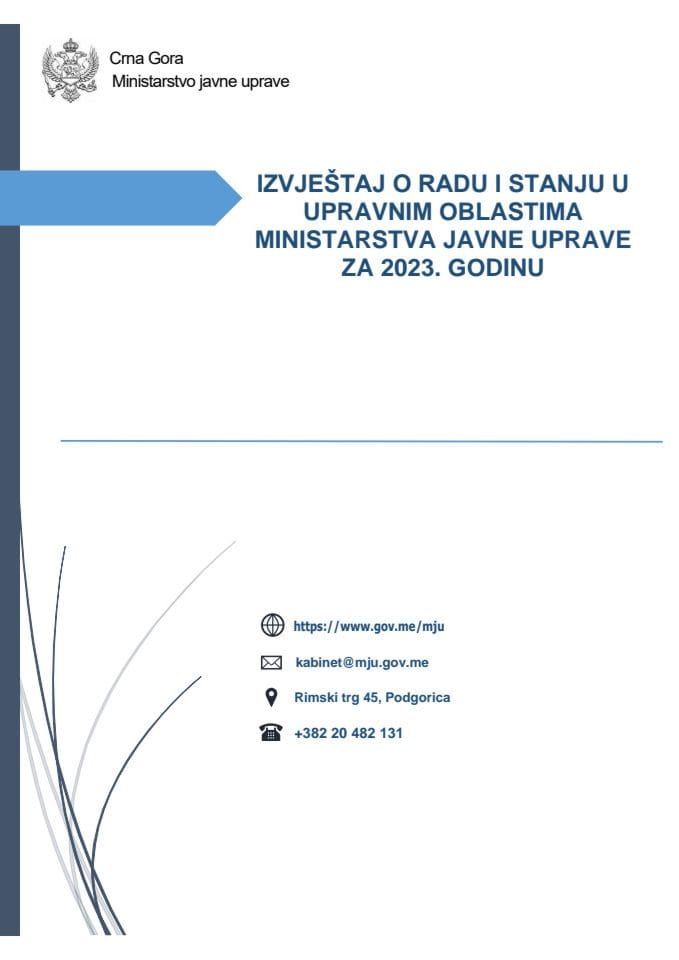 Izvještaj o radu i stanju u upravnim oblastima MJU za  2023. godinu